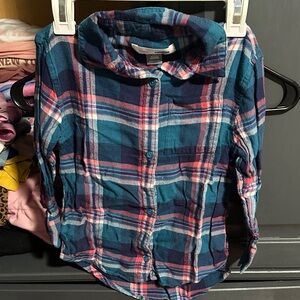 Old Navy Kids Plaid Shirt - Blue and Pink